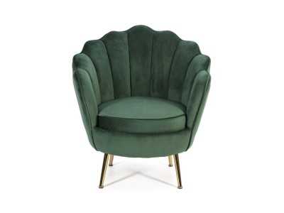 Vintage design armchair upholstered in green forest velvet - ARIZONA VERDE