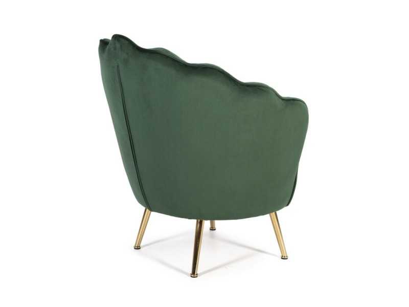 Vintage design armchair upholstered in green forest velvet - ARIZONA VERDE