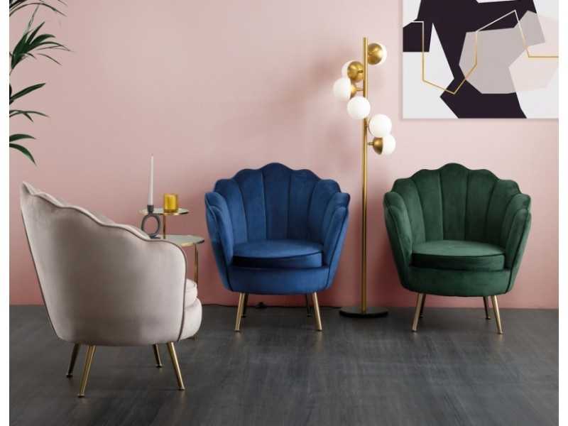 Fauteuil design vintage tapissé de velours vert forest - ARIZONA VERDE