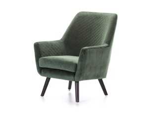 Designer armchair upholstered in green velvet - AALST VERDE