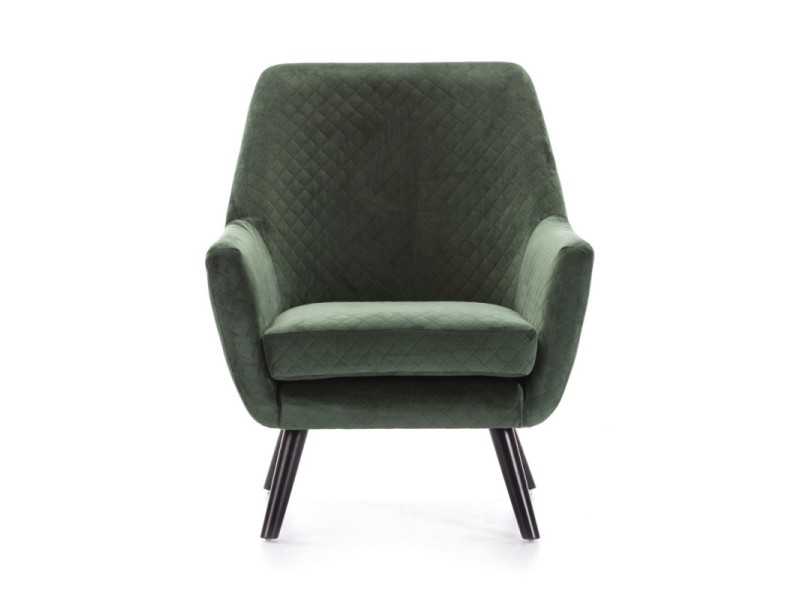 Fauteuil design tapissé de velours vert - AALST VERDE