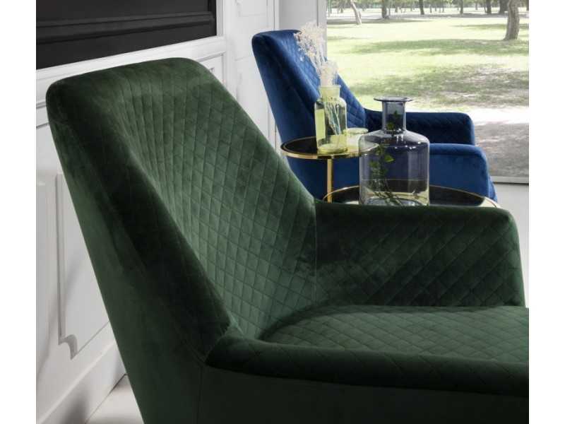 Fauteuil design tapissé de velours vert - AALST VERDE