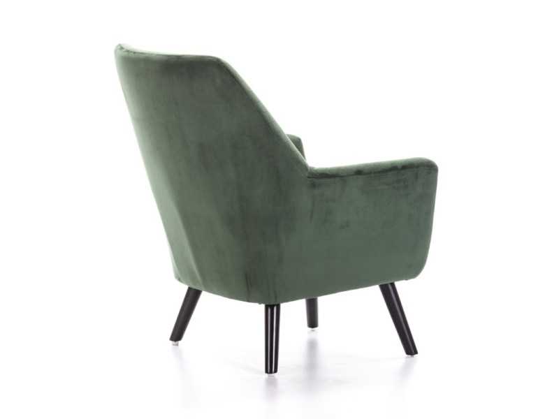 Designer armchair upholstered in green velvet - AALST VERDE