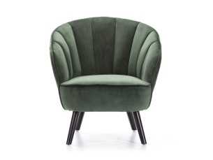 Fauteuil aux lignes arrondies tapissé de velours vert - ANDENNE VERDE 2