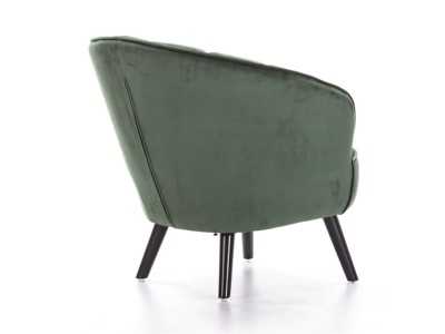 Fauteuil aux lignes arrondies tapissé de velours vert - ANDENNE VERDE Fauteuil aux lignes arrondies tapissé de velours vert - ANDENNE VERDE