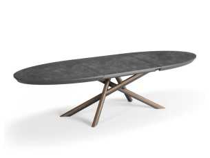 Oval extendable dining table with ceramic top - LYON 2
