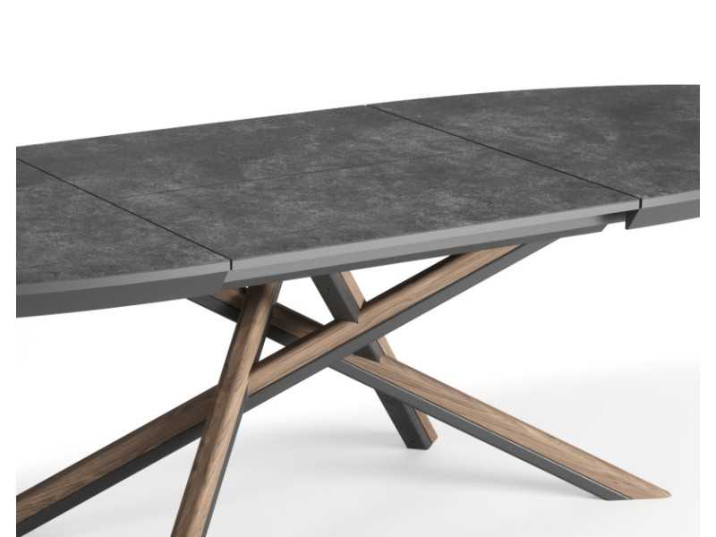Mesa ovalada extensible con tapa cerámica - LYON