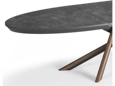 Oval extendable dining table with ceramic top - LYON
