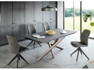 Extendable rectangular table with ceramic top - LYON RECTANGULAR