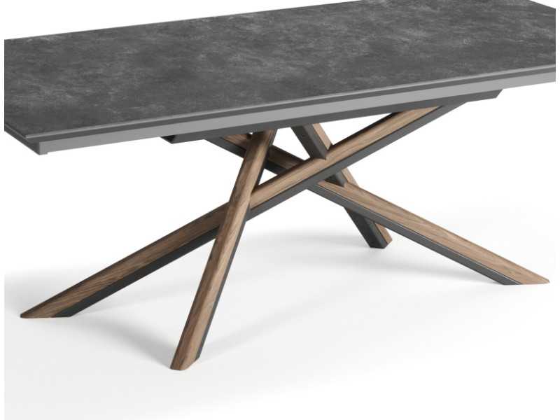 Extendable rectangular table with ceramic top - LYON RECTANGULAR
