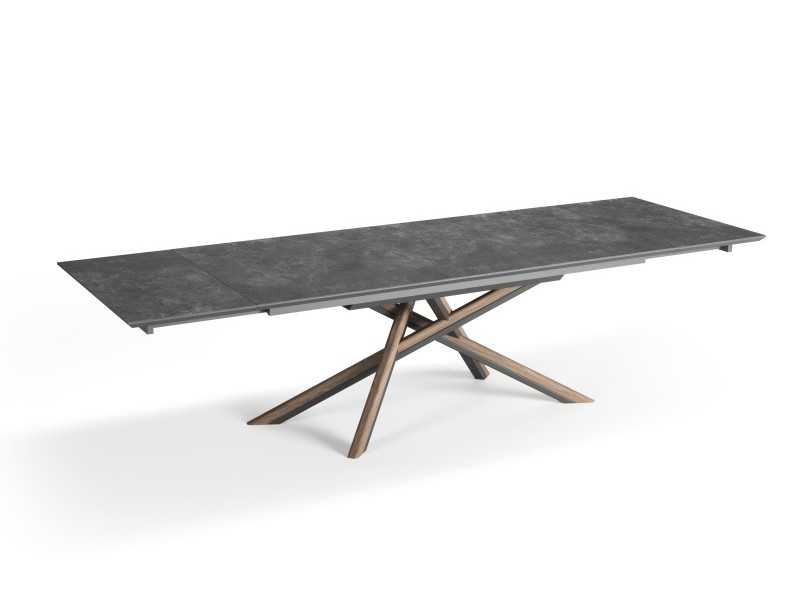 Extendable rectangular table with ceramic top - LYON RECTANGULAR
