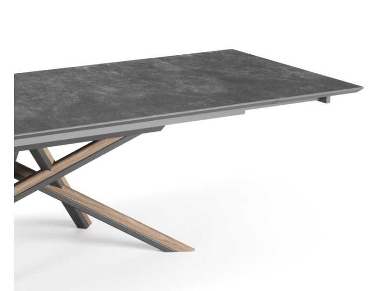 Extendable rectangular table with ceramic top - LYON RECTANGULAR