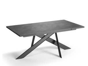Extendable rectangular table with steel base and porcelain top - MAGNUS 2