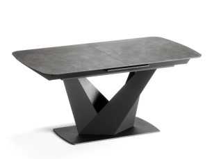 Extendable dining table with ceramic top and steel base - BREST 2
