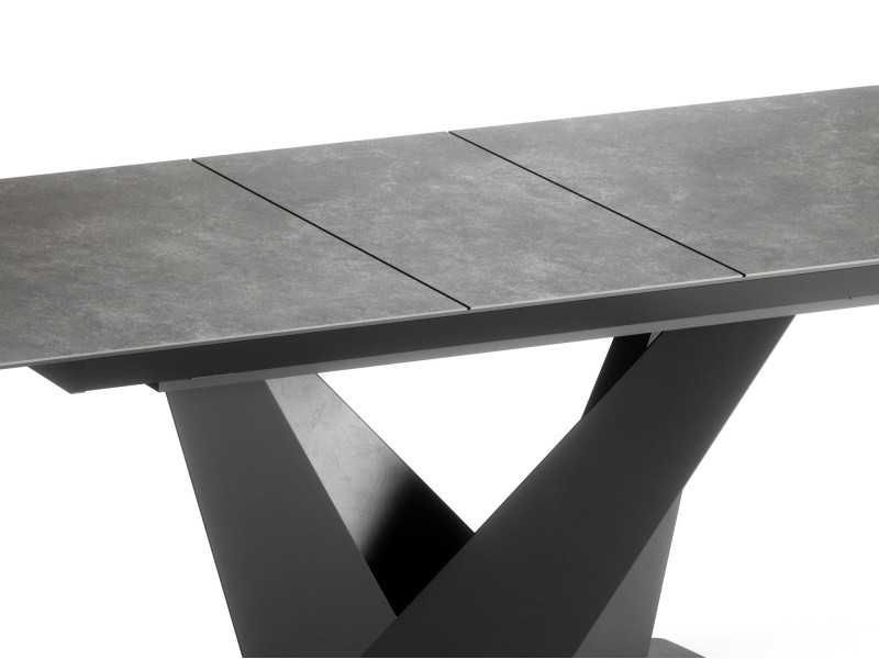 Extendable dining table with ceramic top and steel base - BREST