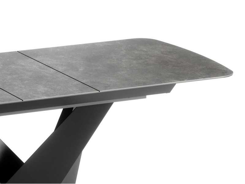 Extendable dining table with ceramic top and steel base - BREST