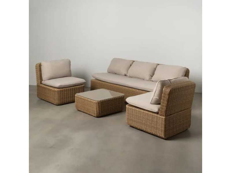 Garden set in aluminum and synthetic rattan - AZURRA