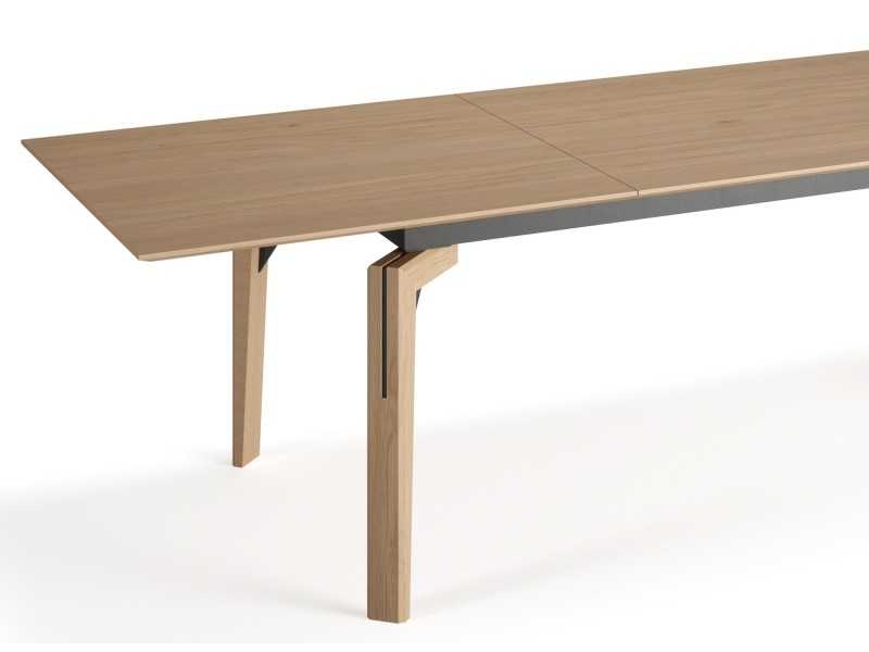 Extendable table in oak wood with steel details - ANNABELLA