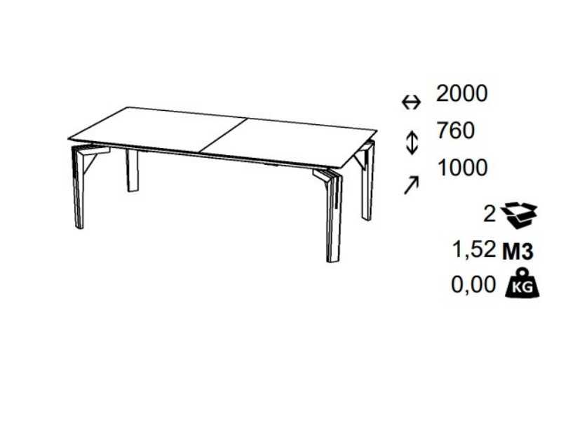 Extendable table in oak wood with steel details - ANNABELLA