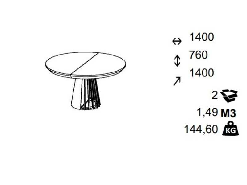 Extendable round table in oak and steel - ALOISIA REDONDA