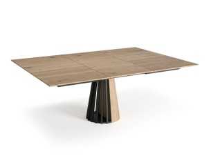 Extendable square table in oak and steel - VARENNA 2