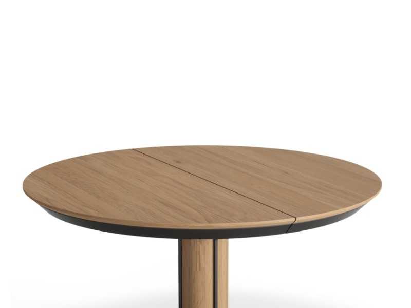 Extendable round table in oak with steel - ALFIA REDONDA