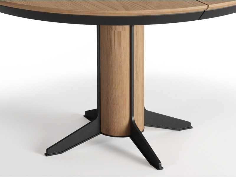 Extendable round table in oak with steel - ALFIA REDONDA