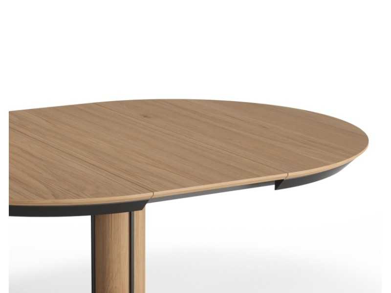 Extendable round table in oak with steel - ALFIA REDONDA