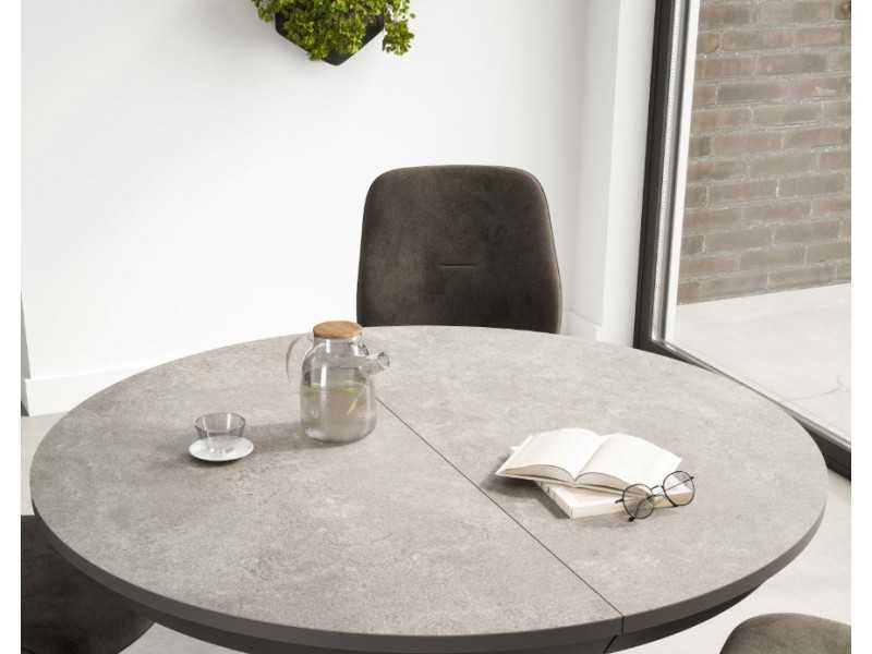 Extendable round table in oak with steel - ALFIA REDONDA