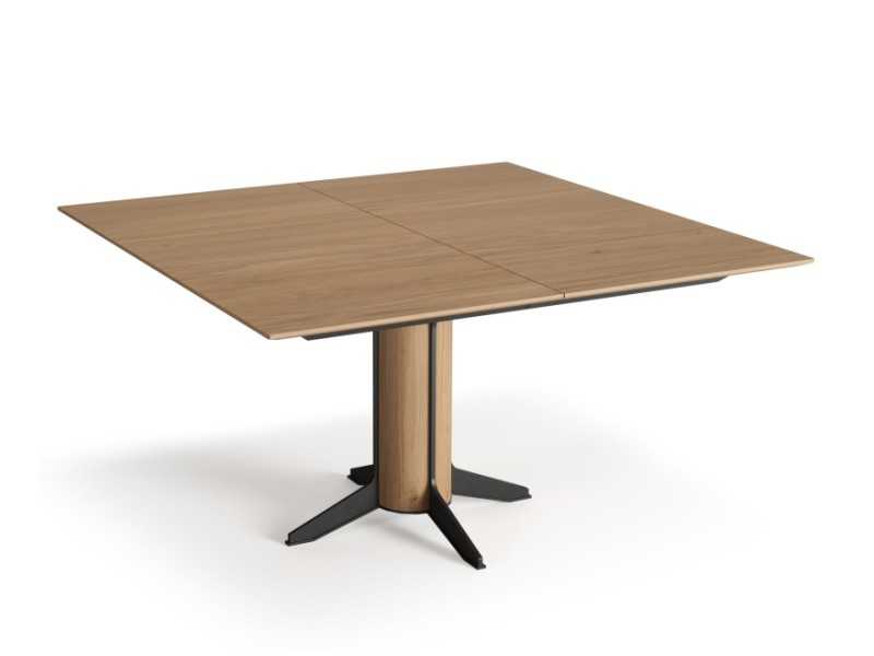 Extendable square table in oak with steel - ALFIA CUADRADA