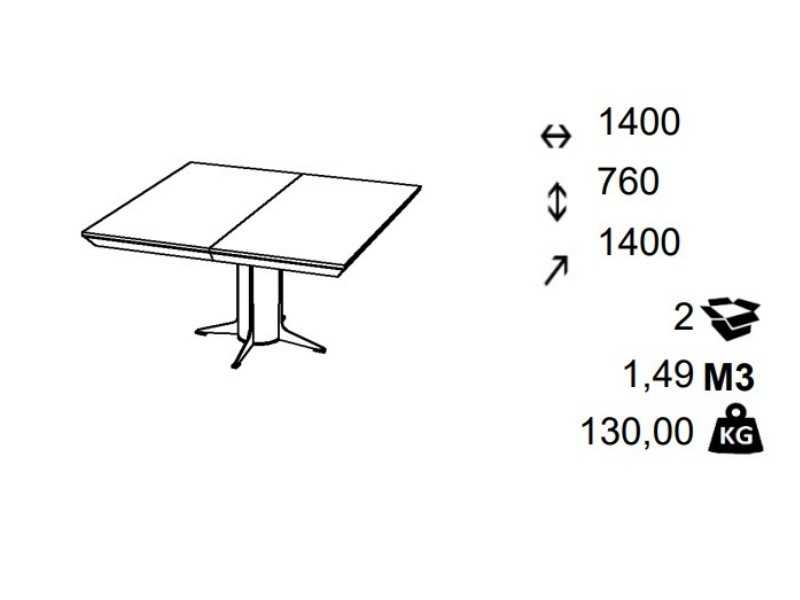 Table carrée extensible en chêne et acier - ALFIA CUADRADA
