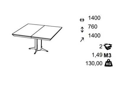 Mesa cuadrada extensible en roble con acero - ALFIA CUADRADA