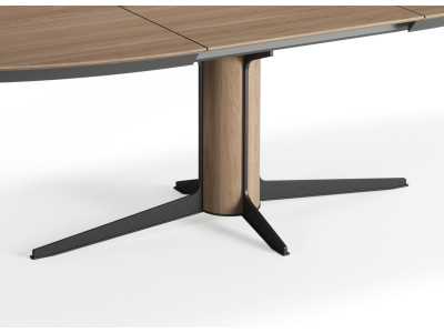 Mesa ovalada extensible de roble con acero - ALFIA OVALADA