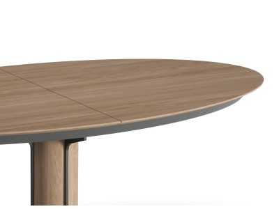 Mesa ovalada extensible de roble con acero - ALFIA OVALADA