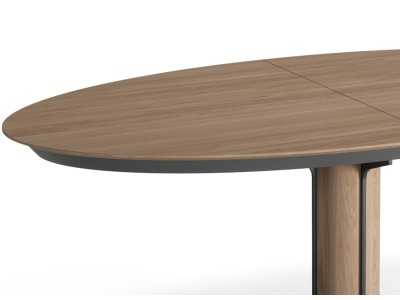 Mesa ovalada extensible de roble con acero - ALFIA OVALADA