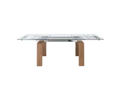 Extendable dining table with tempered glass top - ERIKA