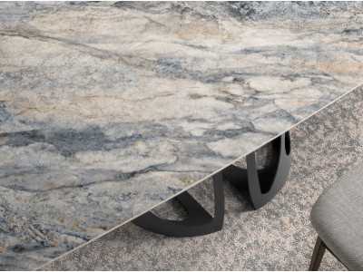 Oval dining table with porcelain marble top - ANTONELLA Oval dining table with porcelain marble top - ANTONELLA