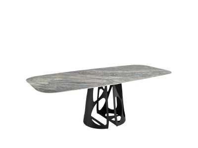 Oval dining table with porcelain marble top - ANTONELLA Oval dining table with porcelain marble top - ANTONELLA