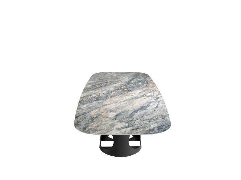 Oval dining table with porcelain marble top - ANTONELLA
