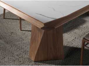 Walnut dining table with porcelain marble top - VITTORIA 2