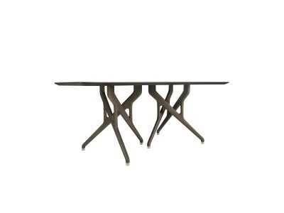 Mesa fija con tapa de mármol porcelánico y patas de roble - FORÊT