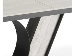 Mesa de comedor extensible en roble con base en acero - DIJON 2
