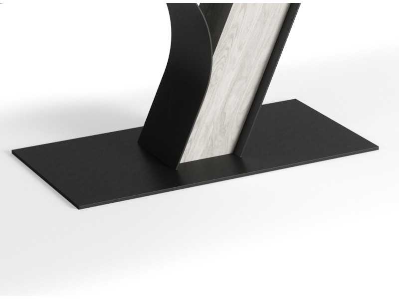 Extendable dining table in oak with steel base - DIJON