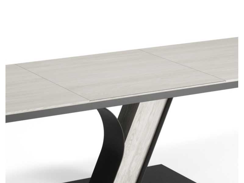 Extendable dining table in oak with steel base - DIJON