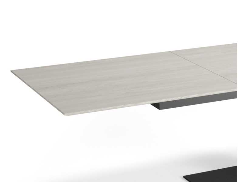 Extendable dining table in oak with steel base - DIJON