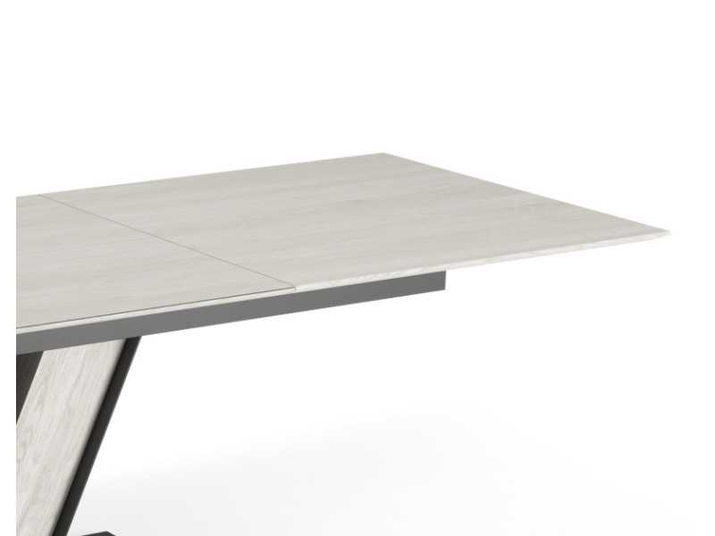 Extendable dining table in oak with steel base - DIJON