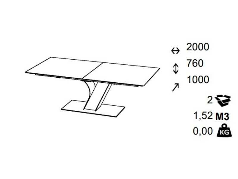 Extendable dining table in oak with steel base - DIJON