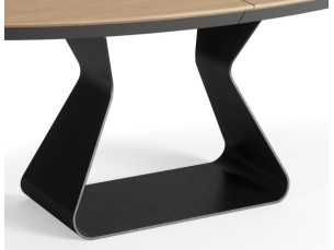 Table à manger ovale avec plateau en chêne et piètement en acier - BASIRA 2