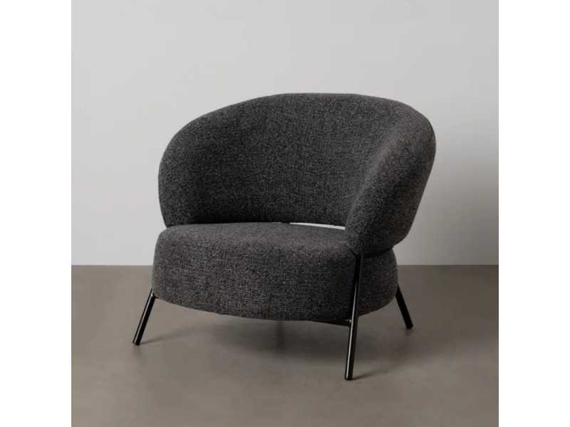 Upholstered armchair with lacquered steel structure - ALFA A