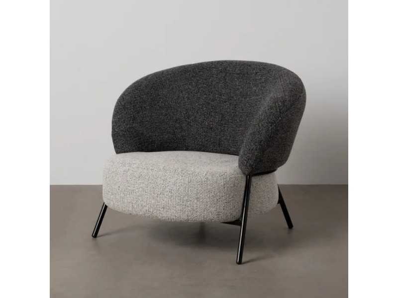 Upholstered armchair with lacquered steel structure - ALFA B